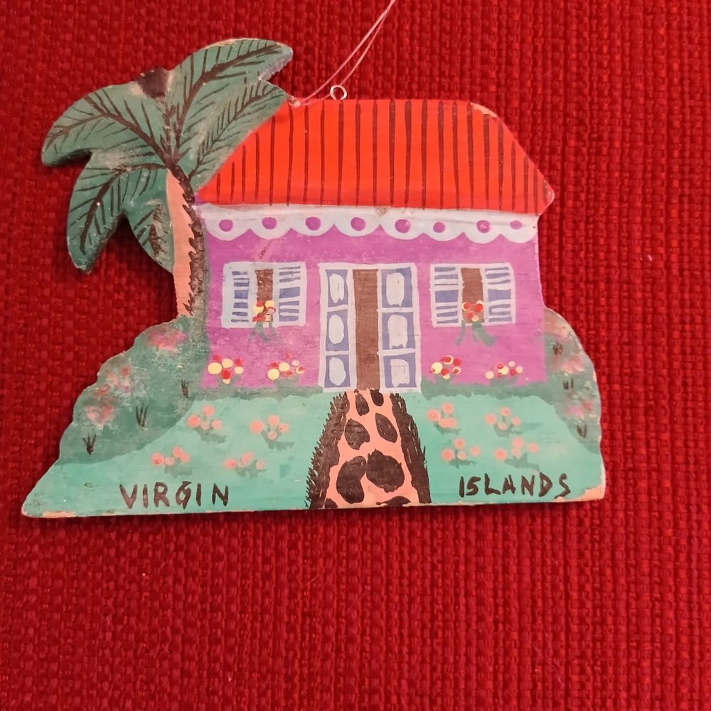 Colorful Virgin Islands Souvenir Christmas Ornament.